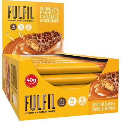 Fulfil Vitamin- & Proteinriegel, Schokolade, Erdnuss & Karamell Geschmack 15x40 g - 600 g Fulfil Vitamin- & Proteinriegel, Schokolade, Erdnuss & Karamell Geschmack 15x40 g - 600 g