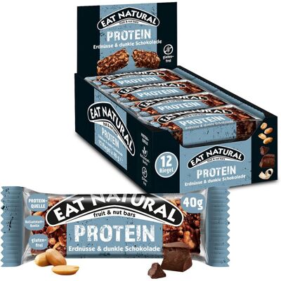 Eat Natural Fruchtriegel Protein Erdnüsse & dunkle Schokolade Großpackung 12 x 40g Eat Natural Fruchtriegel Protein Erdnüsse & dunkle Schokolade Großpackung 12 x 40g