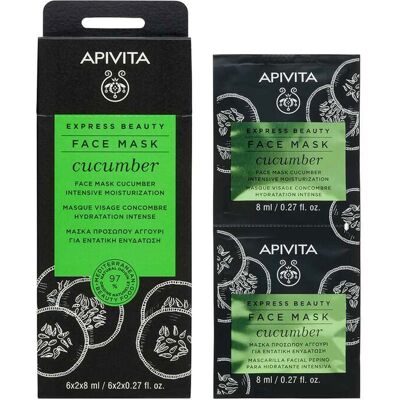 Apivita Gesichtsmaske - Gurke - Intensive Feuchtigkeitsmaske - 6x(2x8ml) Apivita Gesichtsmaske - Gurke - Intensive Feuchtigkeitsmaske - 6x(2x8ml)
