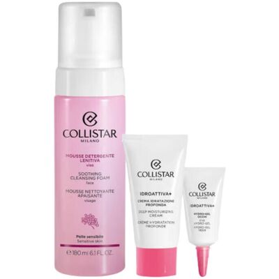 Collistar XMAS25 Gesicht: Beruhigender Reinigungsschaum 180ml + HA+ Creme 25ml + Mini Eye Hydrogel 5ml Collistar XMAS25 Gesicht: Beruhigender Reinigungsschaum 180ml + HA+ Creme 25ml + Mini Eye Hydrogel 5ml