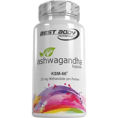 Best Body Nutrition - Bio Ashwagandha Kapseln mit Qualitäts-Rohstoff KSM-66® mit 500 mg Ashwagandhawurzelextrakt pro Portion - 60 Kapseln/Dose Best Body Nutrition - Bio Ashwagandha Kapseln mit Qualitäts-Rohstoff KSM-66® mit 500 mg Ashwagandhawurzelextrakt pro Portion - 60 Kapseln/Dose
