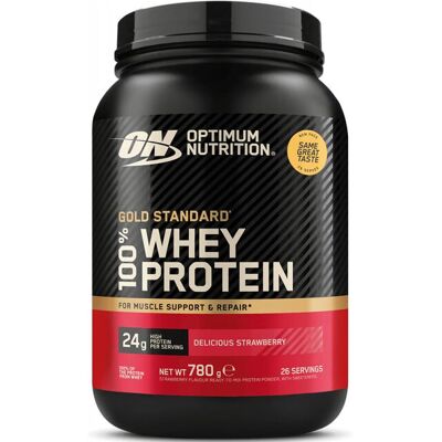 Optimum Nutrition Gold Standard 100% Whey - 780 g - Leckerer Erdbeergeschmack Optimum Nutrition Gold Standard 100% Whey - 780 g - Leckerer Erdbeergeschmack