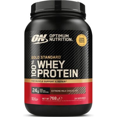 Optimum Nutrition Gold Standard 100% Whey - 768 g - Extreme Milchschokolade Optimum Nutrition Gold Standard 100% Whey - 768 g - Extreme Milchschokolade
