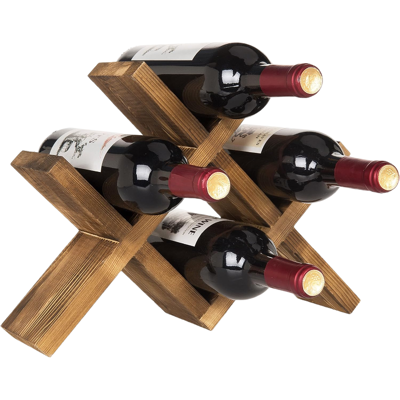 MyGift 4-Flaschen Weinregal aus rustikalem braunem Holz für die Arbeitsplatte - Gebürsteter Landhausstil, kompakte Aufbewahrung für Küche, Bar, Esszimmer (für 750ml Flaschen) MyGift 4-Flaschen Weinregal aus rustikalem braunem Holz für die Arbeitsplatte - Gebürsteter Landhausstil, kompakte Aufbewahrung für Küche, Bar, Esszimmer (für 750ml Flaschen)