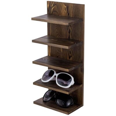 MyGift 5-stufiger Rustikaler Sonnenbrillenhalter aus Massivholz, Wandmontiertes Brillenregal oder Tisch-Display-Ständer, Einzelhandels-Brillen-Showcase-Organizer MyGift 5-stufiger Rustikaler Sonnenbrillenhalter aus Massivholz, Wandmontiertes Brillenregal oder Tisch-Display-Ständer, Einzelhandels-Brillen-Showcase-Organizer