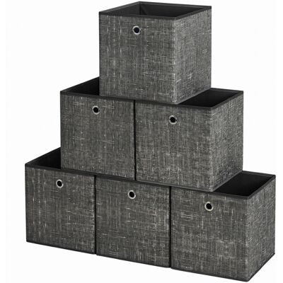 Ochama x SONGMICS Ochama Ordnungsboxen, 6er Set, aus Vliesstoff mit Griff, 30 x 30 x 30 cm, Organizer Box, für Würfelregal, Faltbox, schwarz Ochama x SONGMICS Ochama Ordnungsboxen, 6er Set, aus Vliesstoff mit Griff, 30 x 30 x 30 cm, Organizer Box, für Würfelregal, Faltbox, schwarz