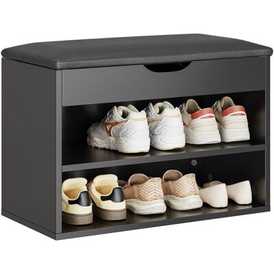 SoBuy 3-in-1 Schuhbank mit Sitz und Stauraum, Schwarzes Schuhregal für Flur & Eingangsbereich, Kleine Wohnungen, 60 x 30 x 43 cm, FSR25-SCH SoBuy 3-in-1 Schuhbank mit Sitz und Stauraum, Schwarzes Schuhregal für Flur & Eingangsbereich, Kleine Wohnungen, 60 x 30 x 43 cm, FSR25-SCH