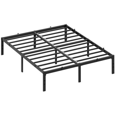JOYFURNOS Einzelbettgestell aus Metall, 140 x 190 cm, mit Stauraum unter dem Bett, modern, einfache Montage, Schwarz JOYFURNOS Einzelbettgestell aus Metall, 140 x 190 cm, mit Stauraum unter dem Bett, modern, einfache Montage, Schwarz