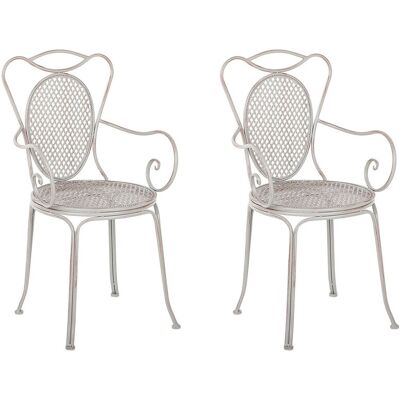 Beliani Set aus 2 Gartensesseln Grau - Gartenstühle Beliani Set aus 2 Gartensesseln Grau - Gartenstühle