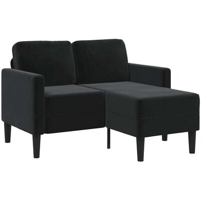 vidaXL 125×118×85 cm, 2-Sitzer L-förmiges Sofa mit Chaiselongue, Schwarzer Samt, Platzsparendes Ecksofa vidaXL 125×118×85 cm, 2-Sitzer L-förmiges Sofa mit Chaiselongue, Schwarzer Samt, Platzsparendes Ecksofa