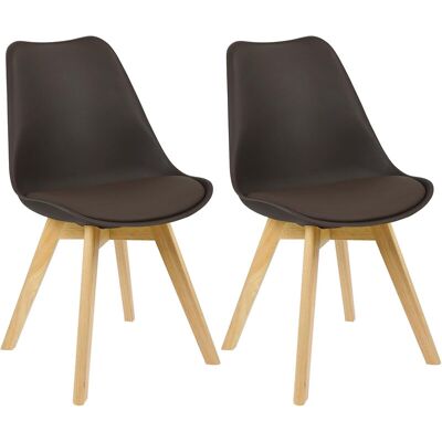 WOLTU Esszimmerstühle 2er-Set, Skandinavische Küchenstühle mit Massivholzbeinen, Retro-Design, Kunstledersitz, Belastbar bis 150 kg, Braun WOLTU Esszimmerstühle 2er-Set, Skandinavische Küchenstühle mit Massivholzbeinen, Retro-Design, Kunstledersitz, Belastbar bis 150 kg, Braun