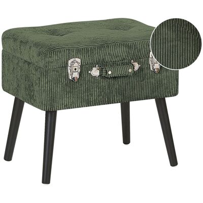 Beliani Aufbewahrungshocker aus Cord – Green Mallard Beliani Aufbewahrungshocker aus Cord – Green Mallard
