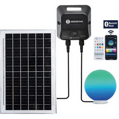 Aigostar Bluetooth-Mesh, intelligente Solar-Bodenleuchte, 35 W, RGBCCT, bunte Glühbirne Aigostar Bluetooth-Mesh, intelligente Solar-Bodenleuchte, 35 W, RGBCCT, bunte Glühbirne