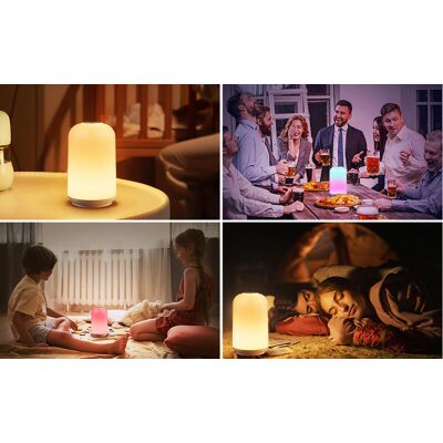 Arlgsite Wiederaufladbares LED-Nachtlicht mit 12 SMD-LEDs, Warmweiß + RGB 7 Farben, stufenlose Dimmung, 1 W, 5 V-1 A, ABS+Metall, für Schlafzimmer und Kinderzimmer Arlgsite Wiederaufladbares LED-Nachtlicht mit 12 SMD-LEDs, Warmweiß + RGB 7 Farben, stufenlose Dimmung, 1 W, 5 V-1 A, ABS+Metall, für Schlafzimmer und Kinderzimmer