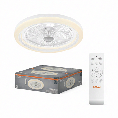 OSRAM Deckenventilator Solano 490 mm 43 W CCT Deckenventilator 43 W (Ø) 490 mm mit Beleuchtung, mit Fernbedienung OSRAM Deckenventilator Solano 490 mm 43 W CCT Deckenventilator 43 W (Ø) 490 mm mit Beleuchtung, mit Fernbedienung