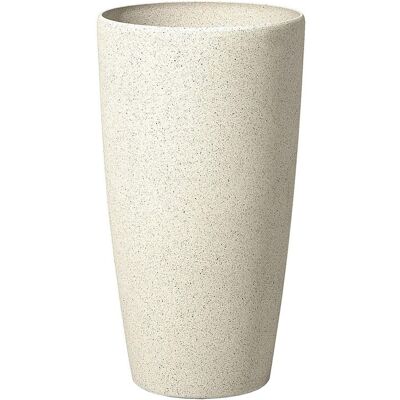 Beliani Pflanzentopf aus Stein Beige 31 x 31 x 58 cm ABDERA Beliani Pflanzentopf aus Stein Beige 31 x 31 x 58 cm ABDERA
