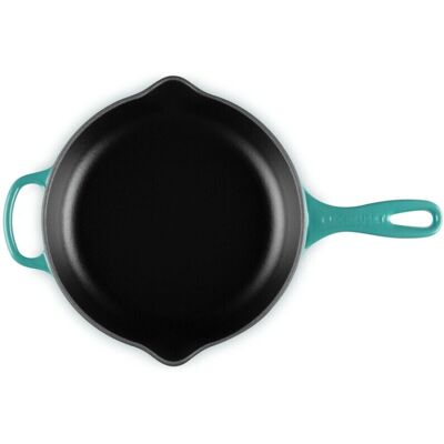 Le Creuset emaillierte gusseiserne charakteristische runde Bratpfanne, 22,9 cm, Riviera Le Creuset emaillierte gusseiserne charakteristische runde Bratpfanne, 22,9 cm, Riviera