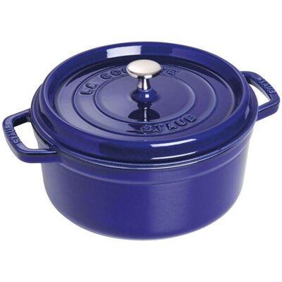 STAUB Cocotte, Gusseisen-Schmortopf, geeignet für alle Herdarten inklusive Induktion, rund, 22 cm, 2,6 l, dunkelblau STAUB Cocotte, Gusseisen-Schmortopf, geeignet für alle Herdarten inklusive Induktion, rund, 22 cm, 2,6 l, dunkelblau
