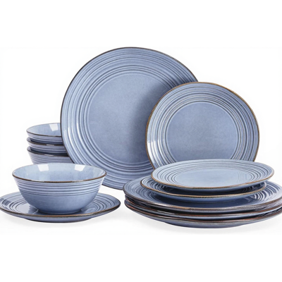 Richmount Twilight Serie Geschirrset - 12-teiliges Keramikset für 4 Personen - Enthält Essteller/Salatteller/Müslischalen - Spülmaschinen- und Mikrowellengeeignet - Blau Richmount Twilight Serie Geschirrset - 12-teiliges Keramikset für 4 Personen - Enthält Essteller/Salatteller/Müslischalen - Spülmaschinen- und Mikrowellengeeignet - Blau