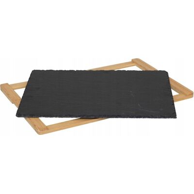 Secret de Gourmet Präsentationsplatte - Bambus und Schiefer 45cm Secret de Gourmet Präsentationsplatte - Bambus und Schiefer 45cm