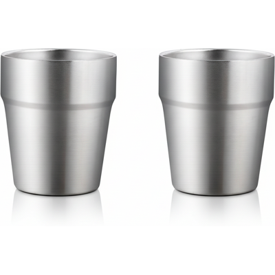 Maxcook 304 Edelstahl-Becher 260 ml, Metall-Trinkbecher-Set aus 2, stapelbar, doppelwandig, kleine Tasse für Zuhause, Restaurant, Party, Camping, MCB4560 Maxcook 304 Edelstahl-Becher 260 ml, Metall-Trinkbecher-Set aus 2, stapelbar, doppelwandig, kleine Tasse für Zuhause, Restaurant, Party, Camping, MCB4560