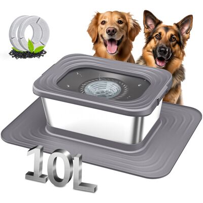 Blinkit 210-1 Edelstahl-Schwimmtrinkschale/Basis-Hundenapf, quadratisches Design mit großem Fassungsvermögen, Spritzschutz + große Anti-Rutsch-Matte, geeignet für Hunde und Katzen, grau Blinkit 210-1 Edelstahl-Schwimmtrinkschale/Basis-Hundenapf, quadratisches Design mit großem Fassungsvermögen, Spritzschutz + große Anti-Rutsch-Matte, geeignet für Hunde und Katzen, grau