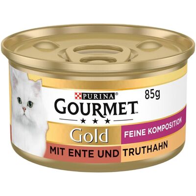 PURINA GOURMET Gold Feine Komposition Katzenfutter nass, mit Ente und Truthahn, 12er Pack (12 x 85g) PURINA GOURMET Gold Feine Komposition Katzenfutter nass, mit Ente und Truthahn, 12er Pack (12 x 85g)
