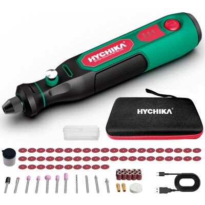 HYCHIKA 3,6 V Akku Multifunktionswerkzeugset - 77-teiliges Zubehör zum Bohren, Schleifen, Polieren, Gravieren, Mini-Drehwerkzeug mit einstellbarer Geschwindigkeit und USB-C-Aufladung HYCHIKA 3,6 V Akku Multifunktionswerkzeugset - 77-teiliges Zubehör zum Bohren, Schleifen, Polieren, Gravieren, Mini-Drehwerkzeug mit einstellbarer Geschwindigkeit und USB-C-Aufladung