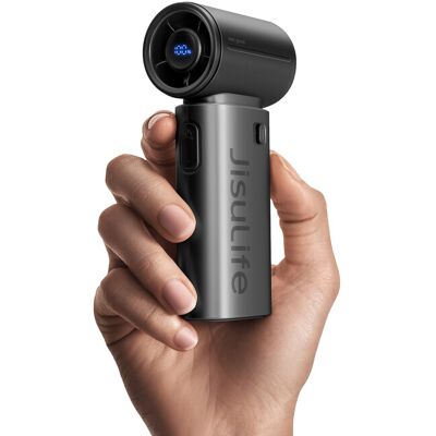 JISULIFE Tragbarer Gebläseventilator 9S Turbo – Ausgestattet mit einer robusten 5000 mAh Power-Cell für eine beeindruckende Laufzeit von 22 Stunden, mit 5 variablen Geschwindigkeitsstufen, einem platzsparenden Mini-Formfaktor, ideal für unterwegs, ob auf JISULIFE Tragbarer Gebläseventilator 9S Turbo – Ausgestattet mit einer robusten 5000 mAh Power-Cell für eine beeindruckende Laufzeit von 22 Stunden, mit 5 variablen Geschwindigkeitsstufen, einem platzsparenden Mini-Formfaktor, ideal für unterwegs, ob auf