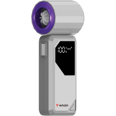 Verbatim Cool 'n' Go AirJet Tragbarer Handventilator, 4000 mAh Wiederaufladbarer Akku, 4 Geschwindigkeitsstufen, USB-C Aufladung, LED-Display, Grau Verbatim Cool 'n' Go AirJet Tragbarer Handventilator, 4000 mAh Wiederaufladbarer Akku, 4 Geschwindigkeitsstufen, USB-C Aufladung, LED-Display, Grau