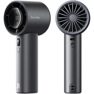 JISULIFE Turbo Handventilator Pro1S, LED-Display, bis zu 40 Stunden maximale Kühlung, 9700 U/min Leistungsstark, 5000 mAh Akku, Reise-Essentials, Dunkelschwarz JISULIFE Turbo Handventilator Pro1S, LED-Display, bis zu 40 Stunden maximale Kühlung, 9700 U/min Leistungsstark, 5000 mAh Akku, Reise-Essentials, Dunkelschwarz