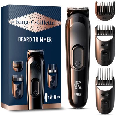 King C. Gillette King C Gillette kabelloser Barttrimmer für Männer mit 1 Trimmer, 5 Kammaufsätzen, 1 Reinigungsbürste, 1 Ladegerät King C. Gillette King C Gillette kabelloser Barttrimmer für Männer mit 1 Trimmer, 5 Kammaufsätzen, 1 Reinigungsbürste, 1 Ladegerät
