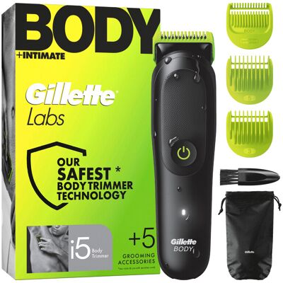 GilletteLabs i5 Body + Intimate Trimmer für Männer mit SkinFirst-Technologie, für Körper & Intimbereich, wasserdichte, 1 Präzisionstrimmer GilletteLabs i5 Body + Intimate Trimmer für Männer mit SkinFirst-Technologie, für Körper & Intimbereich, wasserdichte, 1 Präzisionstrimmer