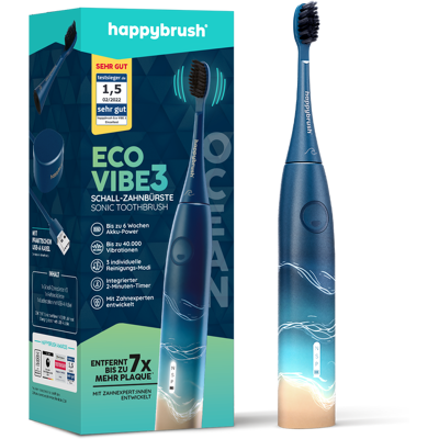 happybrush Elektrische Zahnbürste Eco Vibe 3 Ocean, 1 St happybrush Elektrische Zahnbürste Eco Vibe 3 Ocean, 1 St