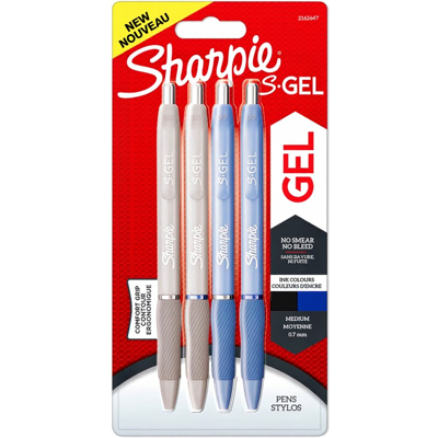 2x2 Sharpie S-Gel Frostblau + Perlmuttweiß 0,7 mm blau + schwarz 2x2 Sharpie S-Gel Frostblau + Perlmuttweiß 0,7 mm blau + schwarz