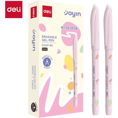 Deli Radierbare Gelstifte, Büro- und Schuleinrichtungen, 0,5 mm Nadelspitze, Schwarz, 12er-Pack Deli Radierbare Gelstifte, Büro- und Schuleinrichtungen, 0,5 mm Nadelspitze, Schwarz, 12er-Pack