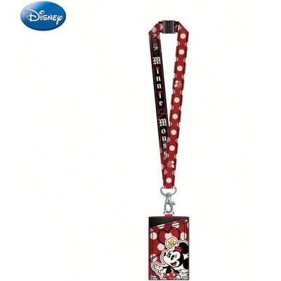 1 Stk. Disney Minnie Mouse Lanyard Kartenhalter Offiziell lizenziert Rot mit Polka-Dots Denim Toon-Thema Filme Anime Zubehör Charakter-ID-Hülle Geschenk 1 Stk. Disney Minnie Mouse Lanyard Kartenhalter Offiziell lizenziert Rot mit Polka-Dots Denim Toon-Thema Filme Anime Zubehör Charakter-ID-Hülle Geschenk