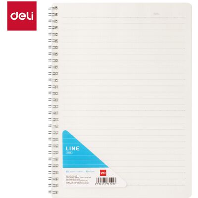 Deli B5 Spiralblock mit PP-Umschlag: 60 Seiten 70g/m² Papier, 8-Linien-Format - Perfekt für Schule & Arbeit, 4er-Pack Deli B5 Spiralblock mit PP-Umschlag: 60 Seiten 70g/m² Papier, 8-Linien-Format - Perfekt für Schule & Arbeit, 4er-Pack