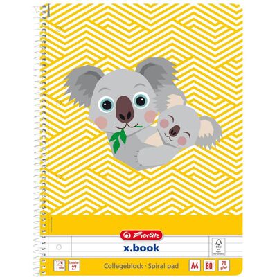 herlitz Koala Spiralnotizbuch A4, Lineatur 27, niedliche Tiere, 80 linierte Blätter herlitz Koala Spiralnotizbuch A4, Lineatur 27, niedliche Tiere, 80 linierte Blätter