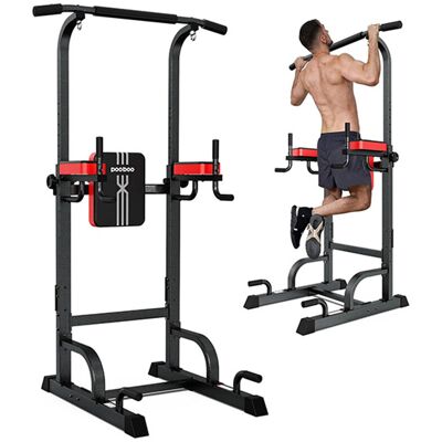 Pooboo C966S Power Tower Dip Station Klimmzugstange für Fitness, Heimtraining, Multifunktionale höhenverstellbare Fitness- und Krafttrainingsgeräte Pooboo C966S Power Tower Dip Station Klimmzugstange für Fitness, Heimtraining, Multifunktionale höhenverstellbare Fitness- und Krafttrainingsgeräte