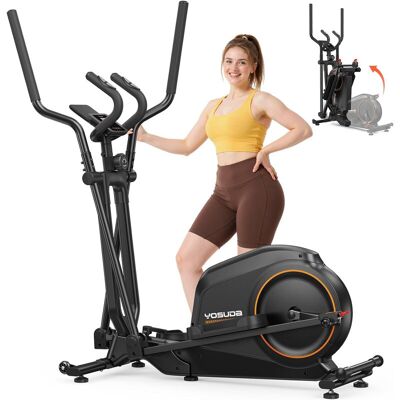 YOSHINO Faltbarer elliptischer Cross-Trainierer für zu Hause, elliptischer Cross-Trainierer mit 16 Widerstandsstufen, extrem leise Cardio-Ellipsenmaschine, LCD-Display & Transportrollen YOSHINO Faltbarer elliptischer Cross-Trainierer für zu Hause, elliptischer Cross-Trainierer mit 16 Widerstandsstufen, extrem leise Cardio-Ellipsenmaschine, LCD-Display & Transportrollen