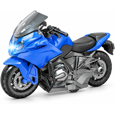 1:20 Spielzeug-Motorrad mit „Push-and-Go“-Antrieb, Licht und Sound – blaues Modellfahrzeug für Kinder 1:20 Spielzeug-Motorrad mit „Push-and-Go“-Antrieb, Licht und Sound – blaues Modellfahrzeug für Kinder
