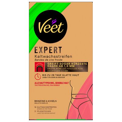 Veet EXPERT Kaltwachsstreifen Bikini & Achseln DUO, alle Hauttypen, 2x 16 Stück Veet EXPERT Kaltwachsstreifen Bikini & Achseln DUO, alle Hauttypen, 2x 16 Stück