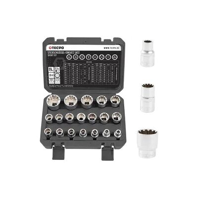 TECPO Universal Steckschlüssel-Satz, SW 8-32 mm, E10-E24,... TECPO Universal Steckschlüssel-Satz, SW 8-32 mm, E10-E24,...