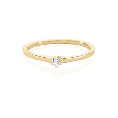 OROVIVO MONOPOLI Damen Ring Gold 585 (14 Karat) Diamant Weiß 0,060 ct, Ring mit Stein OROVIVO MONOPOLI Damen Ring Gold 585 (14 Karat) Diamant Weiß 0,060 ct, Ring mit Stein