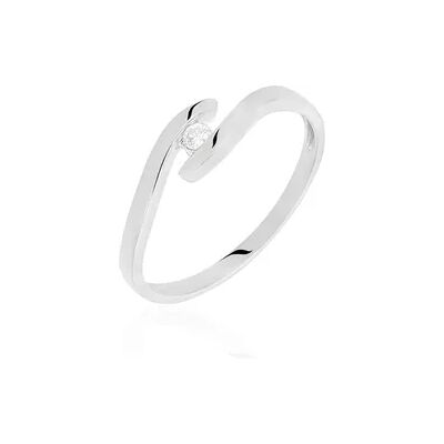 OROVIVO Curonda Damen Ring Weißgold 375 (9 Karat) Diamant Weiß 0,05 ct, Ring mit Stein OROVIVO Curonda Damen Ring Weißgold 375 (9 Karat) Diamant Weiß 0,05 ct, Ring mit Stein