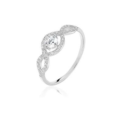 OROVIVO KATERINA Damen Ring Silber 925 Zirkonia Weiß 0,09 ct Welle, Ring mit Stein OROVIVO KATERINA Damen Ring Silber 925 Zirkonia Weiß 0,09 ct Welle, Ring mit Stein