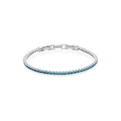 OROVIVO MILANI Damen Armband Silber 925 Zirkonia Blau 2,5 ct B 2,55 mm, Armband mit Stein OROVIVO MILANI Damen Armband Silber 925 Zirkonia Blau 2,5 ct B 2,55 mm, Armband mit Stein