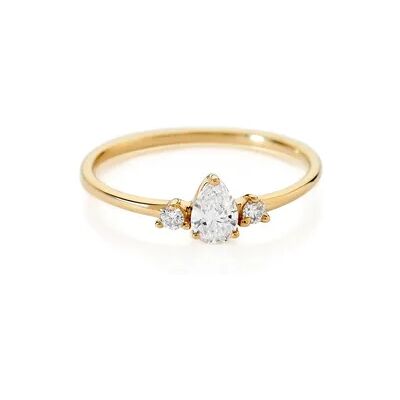 OROVIVO ALYSSA Damen Ring Gold 375 (9 Karat) Synthetischer Diamant Weiß 0,21 ct, Ring mit Stein OROVIVO ALYSSA Damen Ring Gold 375 (9 Karat) Synthetischer Diamant Weiß 0,21 ct, Ring mit Stein