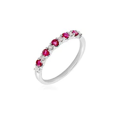 OROVIVO Myla Damen Ring Weißgold 585 (14 Karat) Rubin Rot 0,4 ct, Ring mit Stein OROVIVO Myla Damen Ring Weißgold 585 (14 Karat) Rubin Rot 0,4 ct, Ring mit Stein